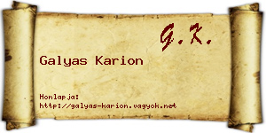 Galyas Karion névjegykártya